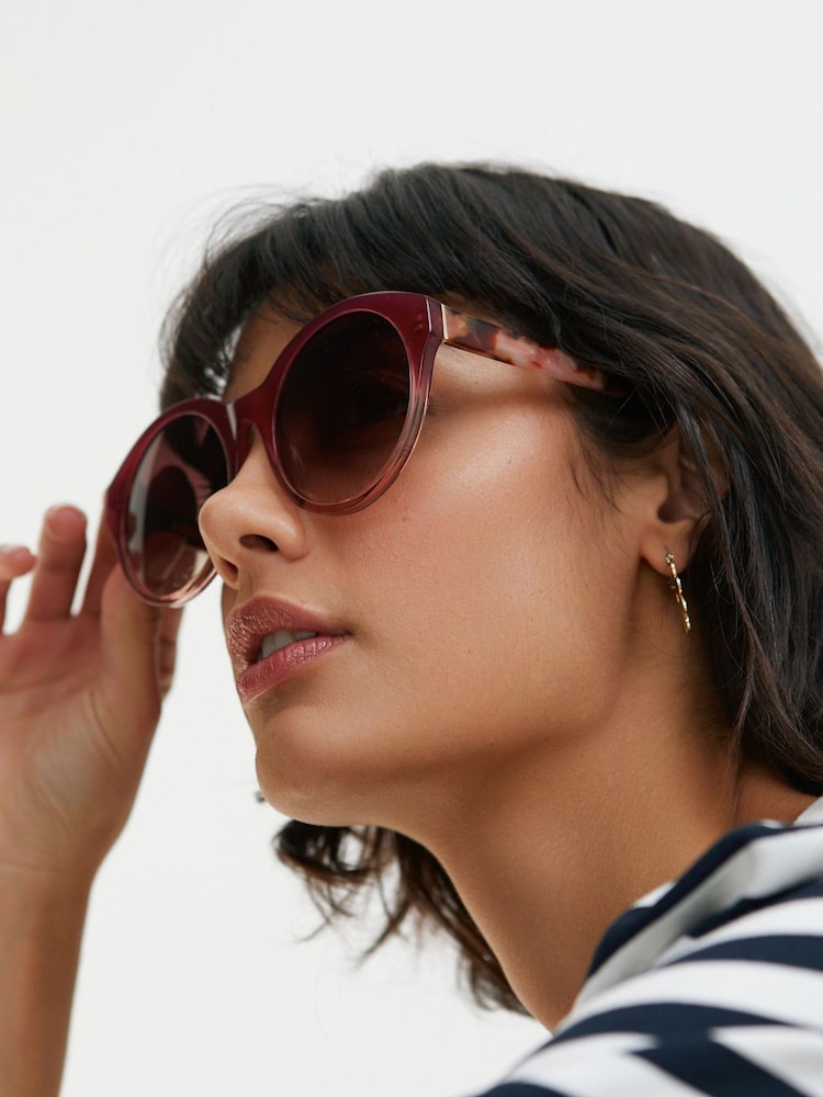 Oliver Bonas Pink Watermelon Tortoiseshell Sunglasses - Image 6 of 6 Oliver Bonas Pink Watermelon Tortoiseshell Sunglasses - Image 6 of 6