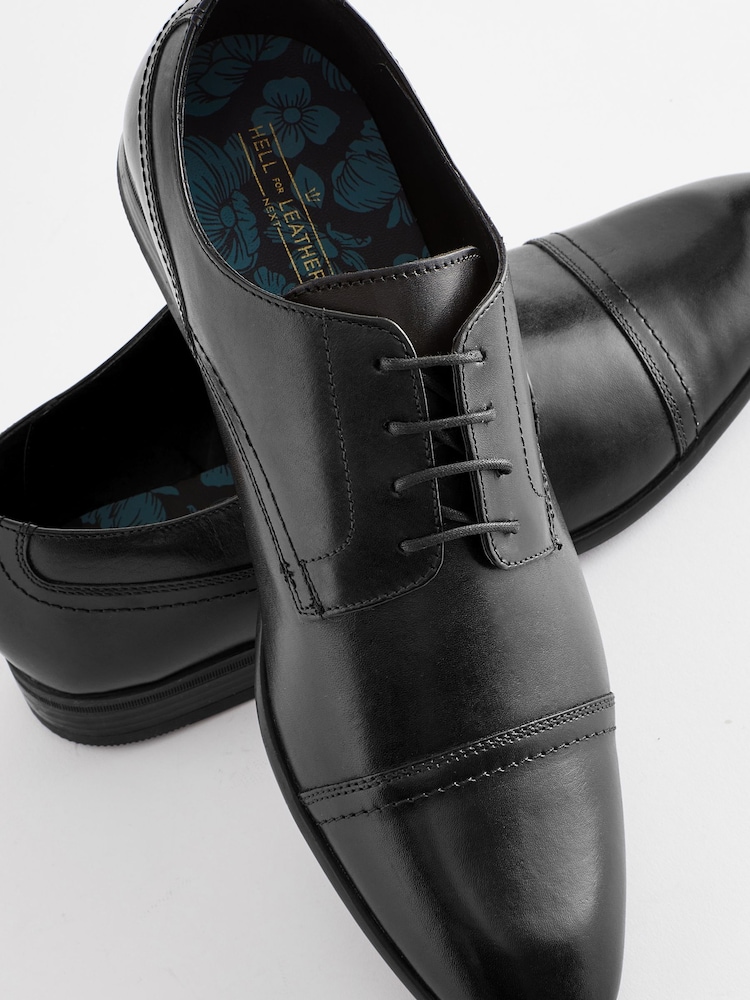 Noir - Chaussures Derby à bout en cuir - Image 6 of 7