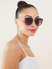 Accessorize Metal Bridge Round Preppy Sunglasses - Imagen 1 de 3