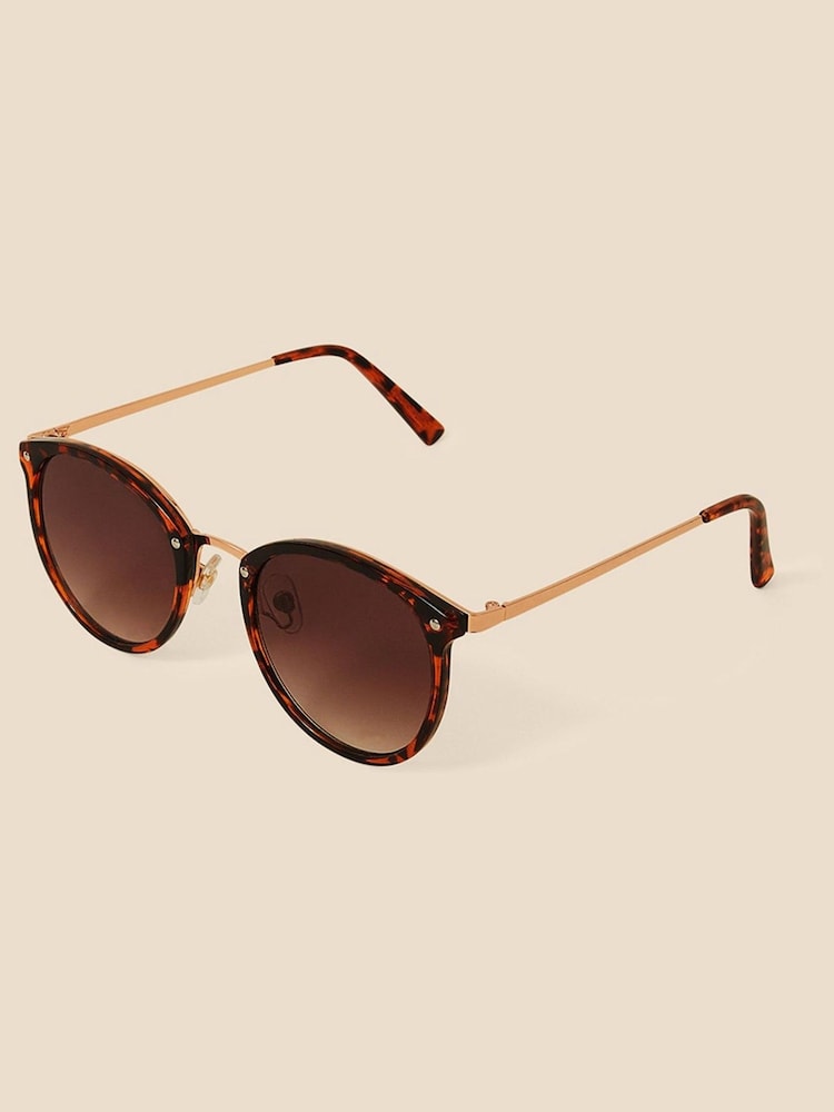 Accessorize Metal Bridge Round Preppy Sunglasses - Imagen 2 de 3