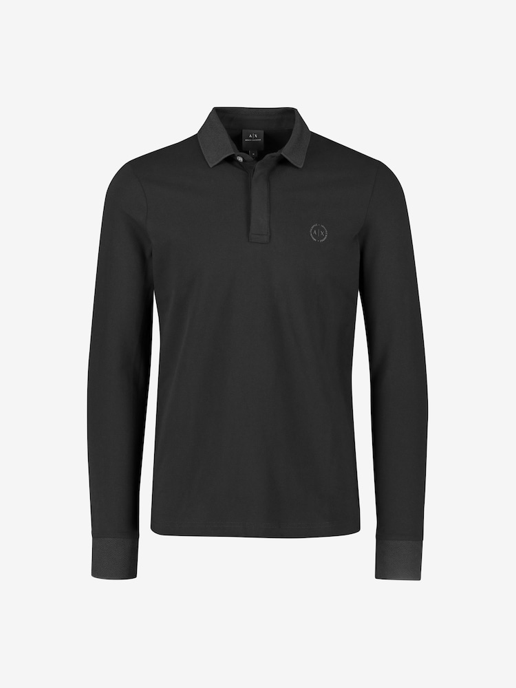 Armani Exchange Long Sleeve Polo Shirt - Image 4 of 4