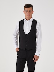Skopes Black Milan Scoop Slim Fit Suit Waistcoat - Image 1 of 4