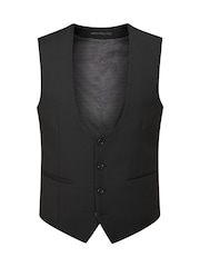 Skopes Black Milan Scoop Slim Fit Suit Waistcoat - Image 3 of 4