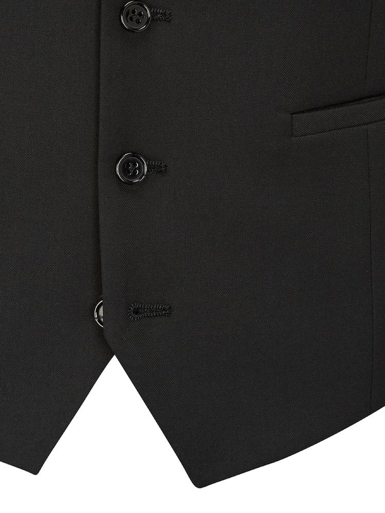 Skopes Black Milan Scoop Slim Fit Suit Waistcoat - Image 4 of 4