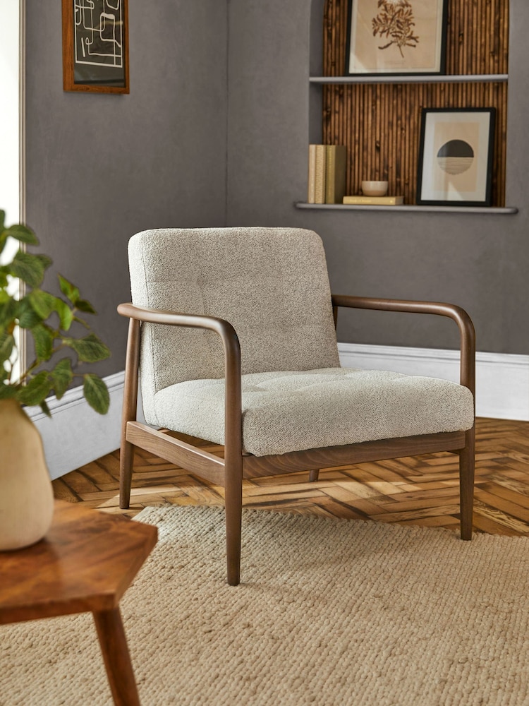 Casual Bouclé Light Natural Collection Luxe Benji Armchair - Image 1 of 6