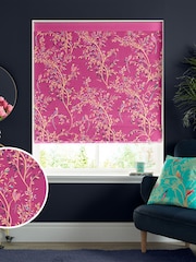 Sara Miller Fuchsia 100% Cotton Birds of Paradise Made to Measure Roman Blind - Image 1 of 6