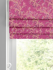 Sara Miller Fuchsia 100% Cotton Birds of Paradise Made to Measure Roman Blind - Image 2 of 6