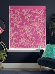 Sara Miller Fuchsia 100% Cotton Birds of Paradise Made to Measure Roman Blind - Image 5 of 6