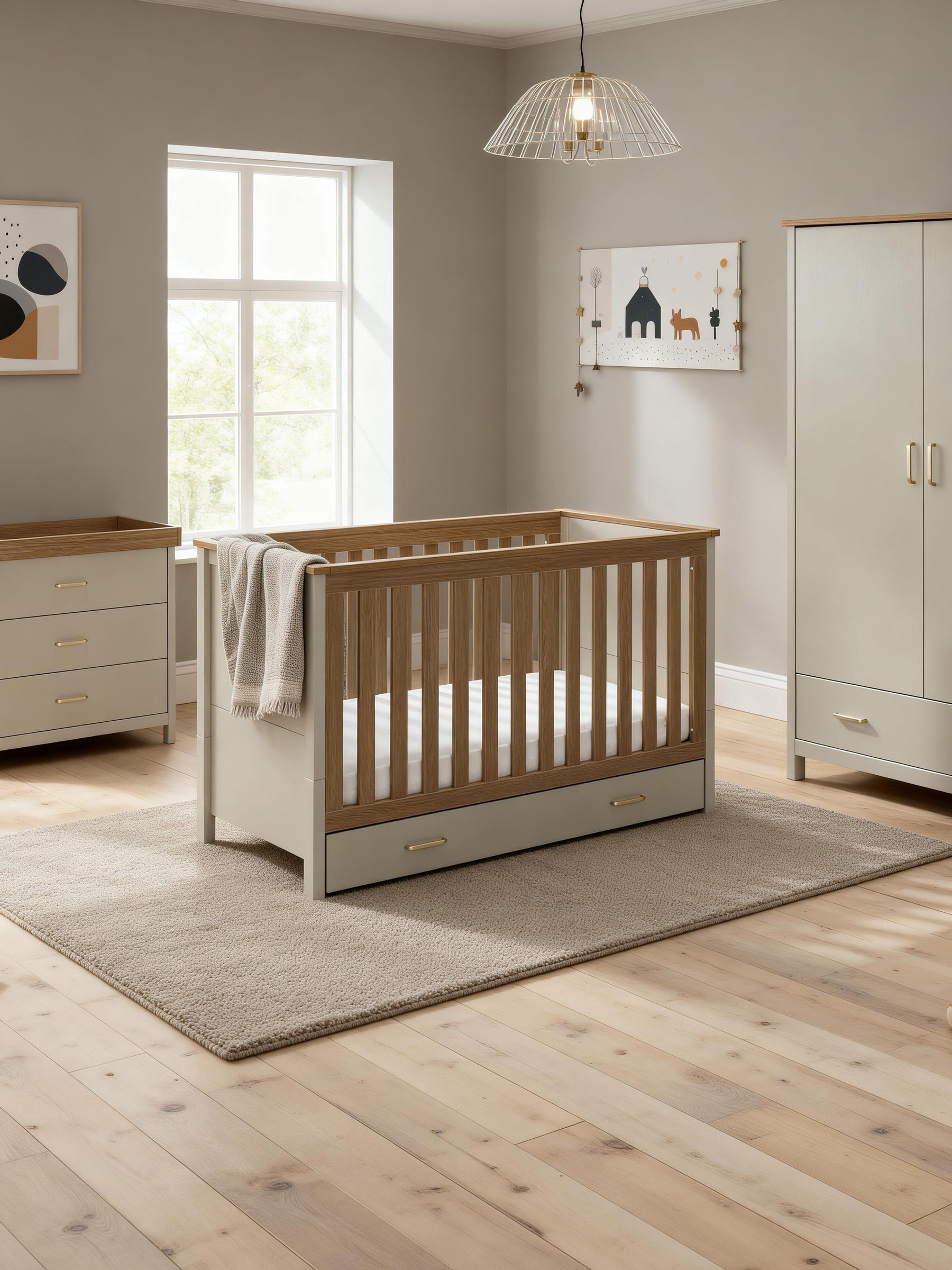 Babymore Unisex Toddler Cashmere 3 Piece Mira Nursery Furniture Set - Image 1