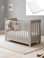 Babymore Cashmere Eva Cot Bed with Fibre Mattress - Image 1 of 5