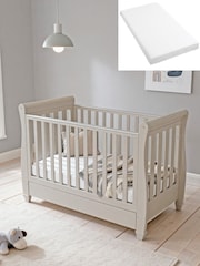 Babymore Cashmere Eva Cot Bed with Fibre Mattress - Image 3 of 5