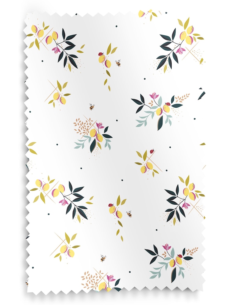 Sara Miller White 100% Cotton Lemon Cluster Made to Measure Roman Blind - Image 6 of 6