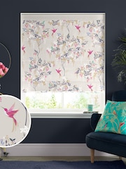 Sara Miller Oyster 100% Cotton Hummingbird Made to Measure Roman Blind - Image 1 of 6
