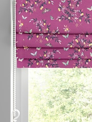 Sara Miller Purple 100% Cotton Butterflies & Trellis Made to Measure Roman Blind - Image 2 of 6