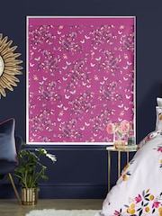 Sara Miller Purple 100% Cotton Butterflies & Trellis Made to Measure Roman Blind - Image 5 of 6