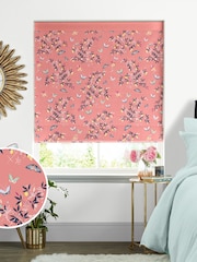 Sara Miller Peach 100% Cotton Butterflies & Trellis Made to Measure Roman Blind - Image 1 of 6