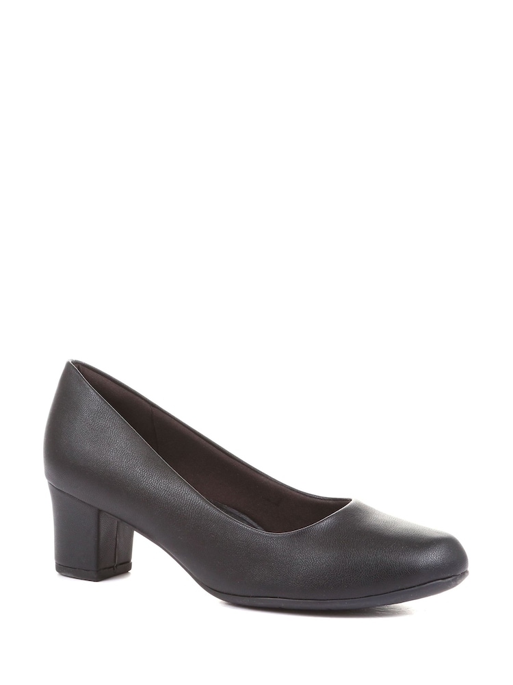 Buy Pavers Black Heeled Court Shoes from Next Oman