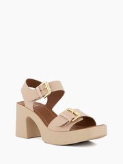 Dune London Pink Jenies Buckle Platform Sandals - Image 4 of 6