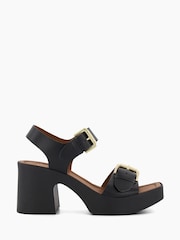 Dune London Black Jenies Buckle Platform Sandals - Image 3 of 6