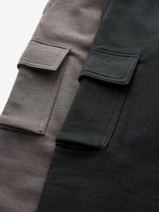 Black/Grey Slim Fit Slim Cargo Joggers 2 Pack (3-16yrs) - Image 3 of 3