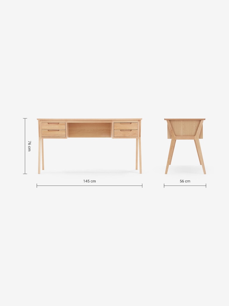 MADE.COM Oak Jenson Desk - Image 4 of 4