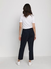 Kaffe Kasakura HW Cropped Relaxed Fit High Waist Length Regular Leg Trousers - Image 2 of 6