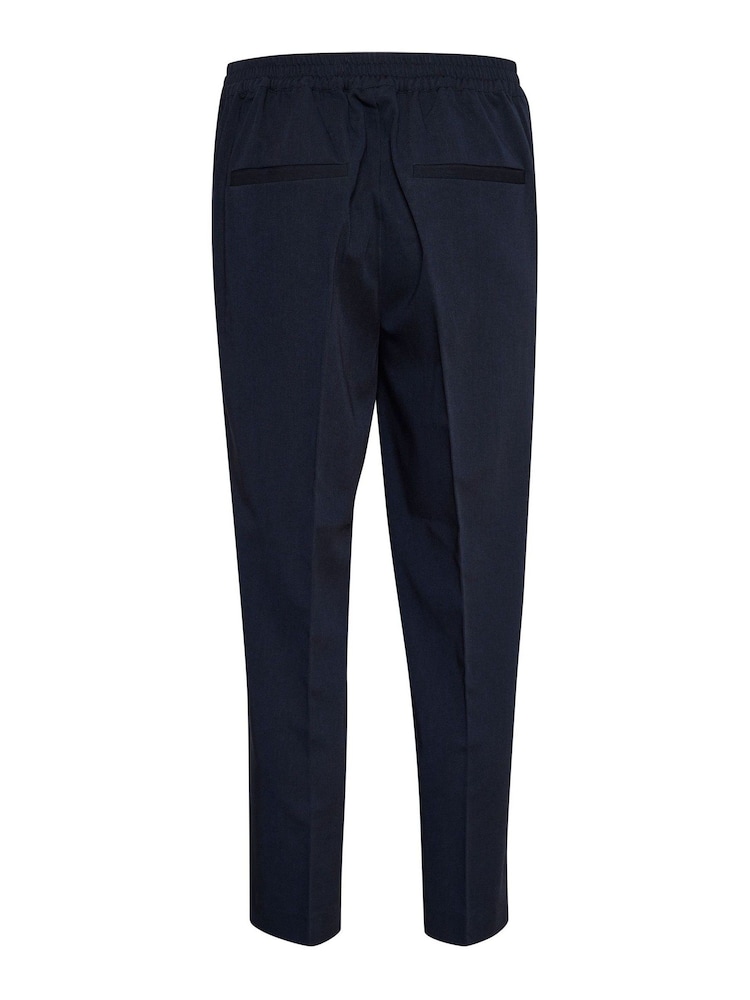 Kaffe Kasakura HW Cropped Relaxed Fit High Waist Length Regular Leg Trousers - Image 6 of 6