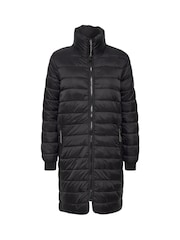 Kaffe Lira Zipped Long Puffer Black Jacket - Image 4 of 5