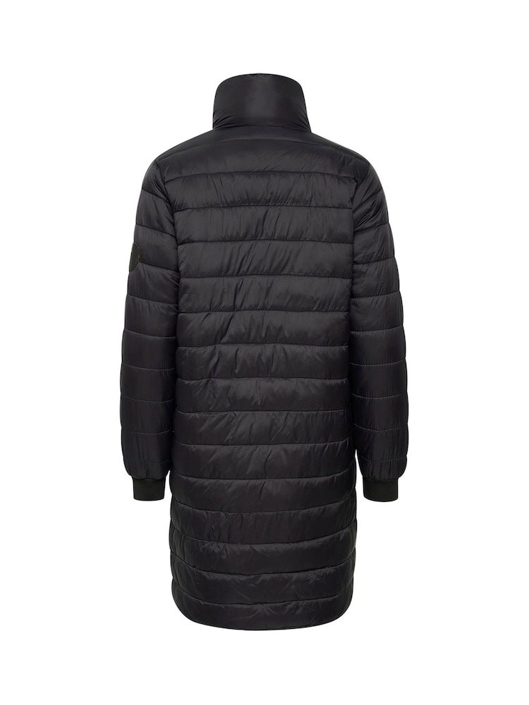Kaffe Lira Zipped Long Puffer Black Jacket - Image 5 of 5