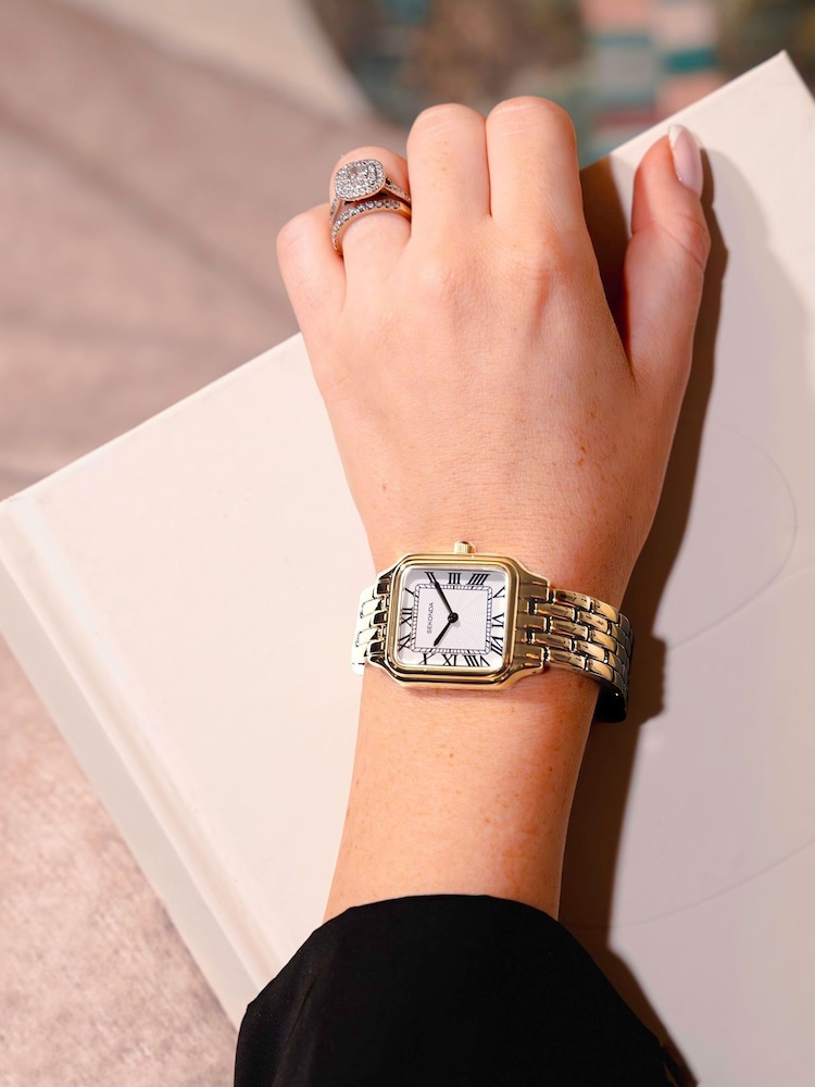 Sekonda Womens Monica 30mm Analogue Gold Tone Watch With Case And Alloy Bracelet With White Dial - Image 1 of 6