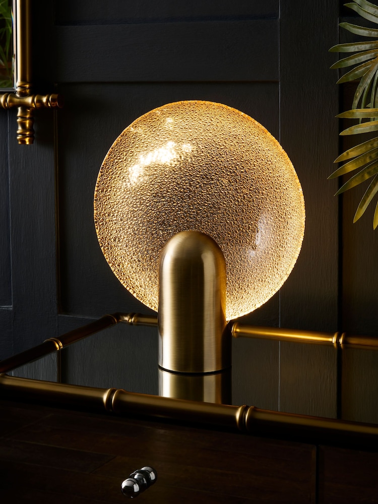 Rockett St George Gold Glass Dish Table Lamp - Image 1 of 8