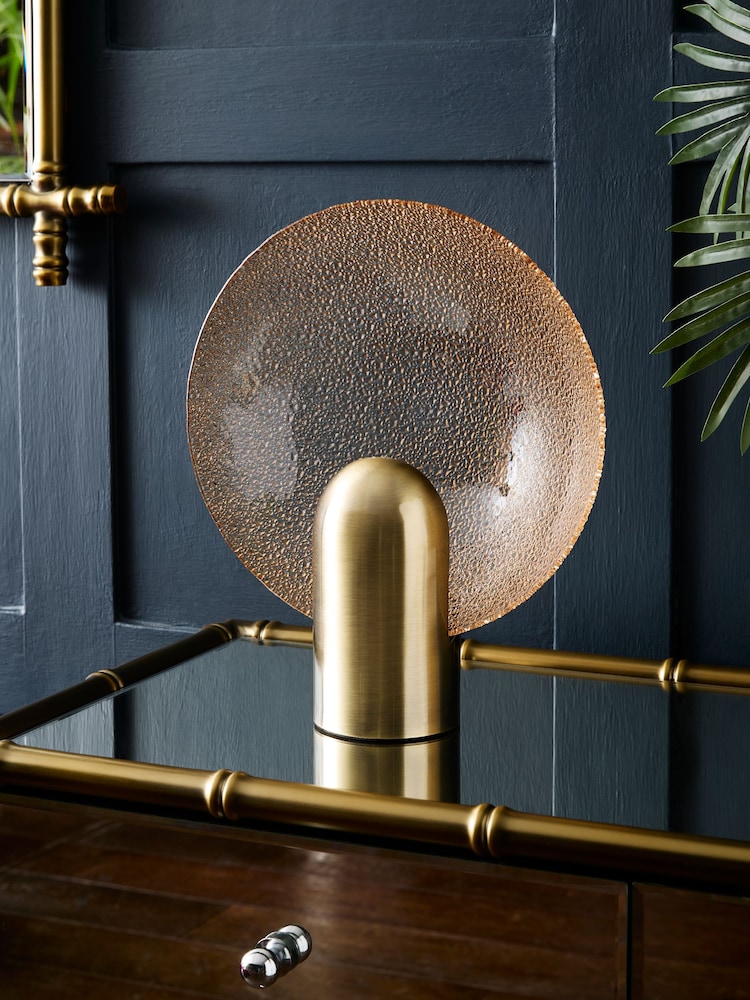 Rockett St George Gold Glass Dish Table Lamp - Image 2 of 8