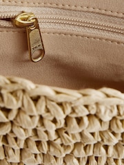 Natural Raffia Fringe Clutch Bag - Image 6 of 8