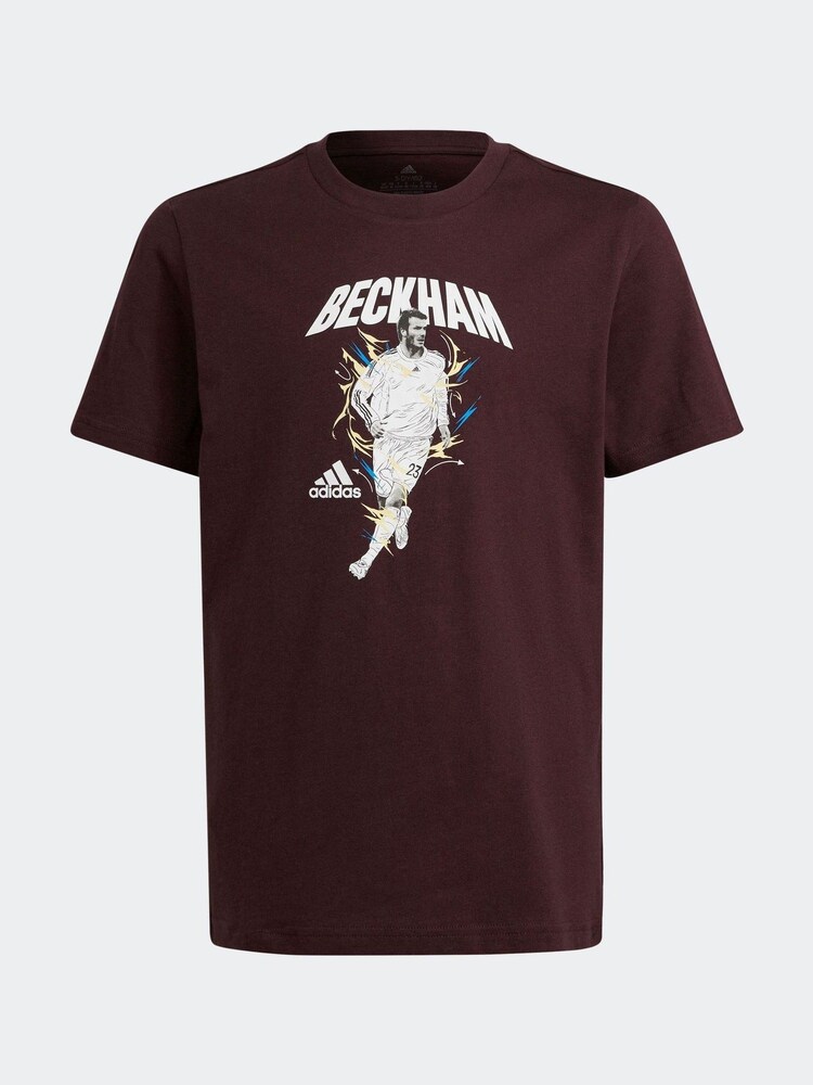 adidas Red Beckham Kids Graphic Football T-Shirt - Image 1 of 1 adidas Red Beckham Kids Graphic Football T-Shirt - Image 1 of 1