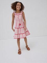 FatFace Pink Raya Stripe Woven Dress - Image 1 of 1
