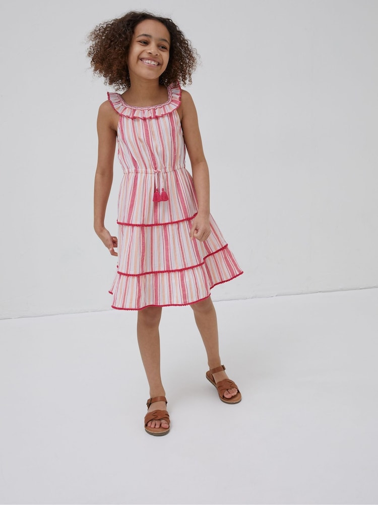 FatFace Pink Raya Stripe Woven Dress - Image 1 of 1 FatFace Pink Raya Stripe Woven Dress - Image 1 of 1