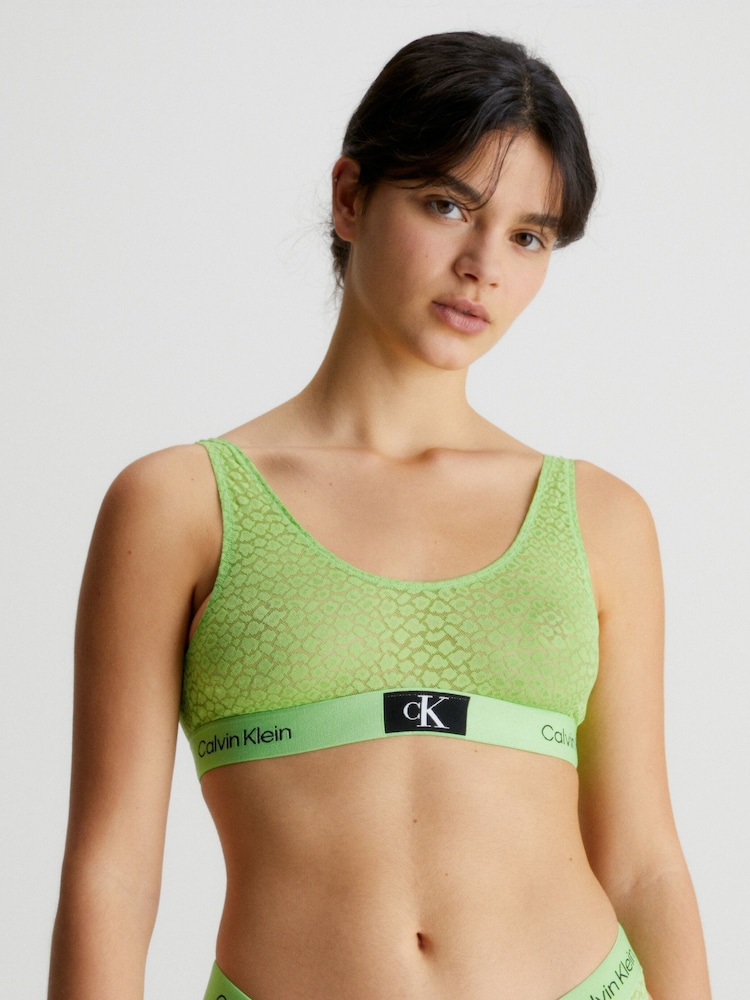 Calvin Klein Green 1996 Animal Lace Bralette - Image 1 of 4
