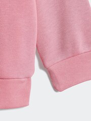 طقم وردي يتضمن سترة بحافة رفبة مستديرة للأطفال الصغار من adidas originals - صورة 4 من 4