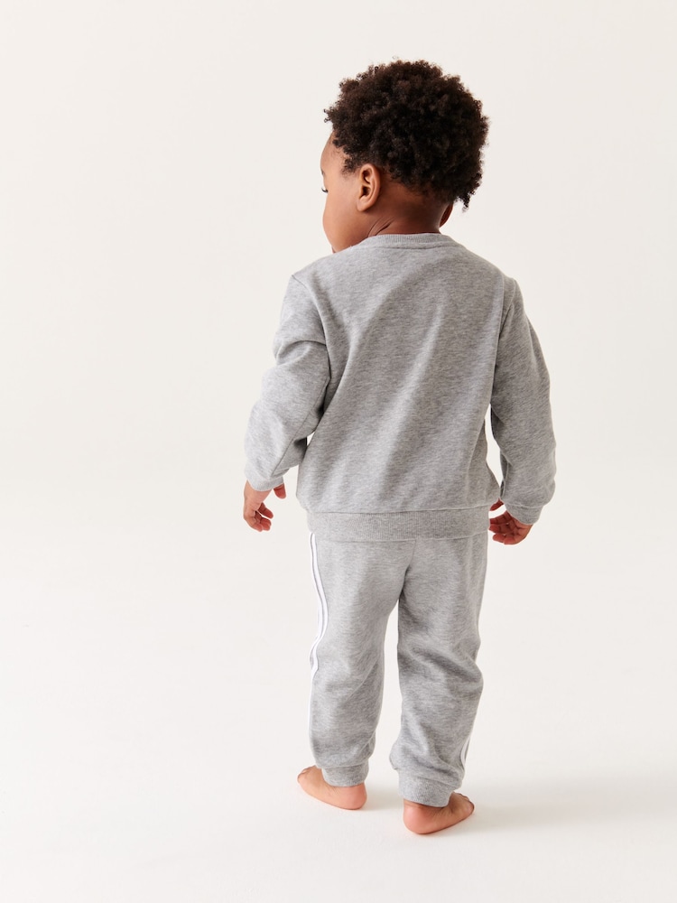 adidas Grey Sportswear Badge Of Sport French Terry Tracksuit - Image 2 of 10