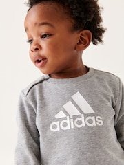 adidas Grey Sportswear Badge Of Sport French Terry Tracksuit - Image 4 of 10