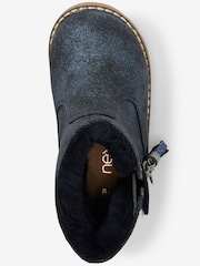 Navy Blue Standard Fit (F) Warm Lined Ankle Boots - Image 3 of 4