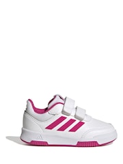 adidas White/Pink White/Pink Tensaur Sport Hook and Loop Trainers - Image 1 of 9