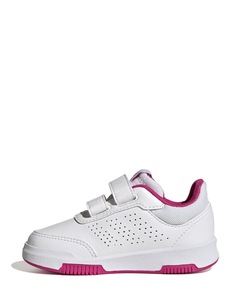 adidas White/Pink White/Pink Tensaur Sport Hook and Loop Trainers - Image 2 of 9