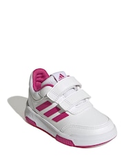 adidas White/Pink White/Pink Tensaur Sport Hook and Loop Trainers - Image 3 of 9