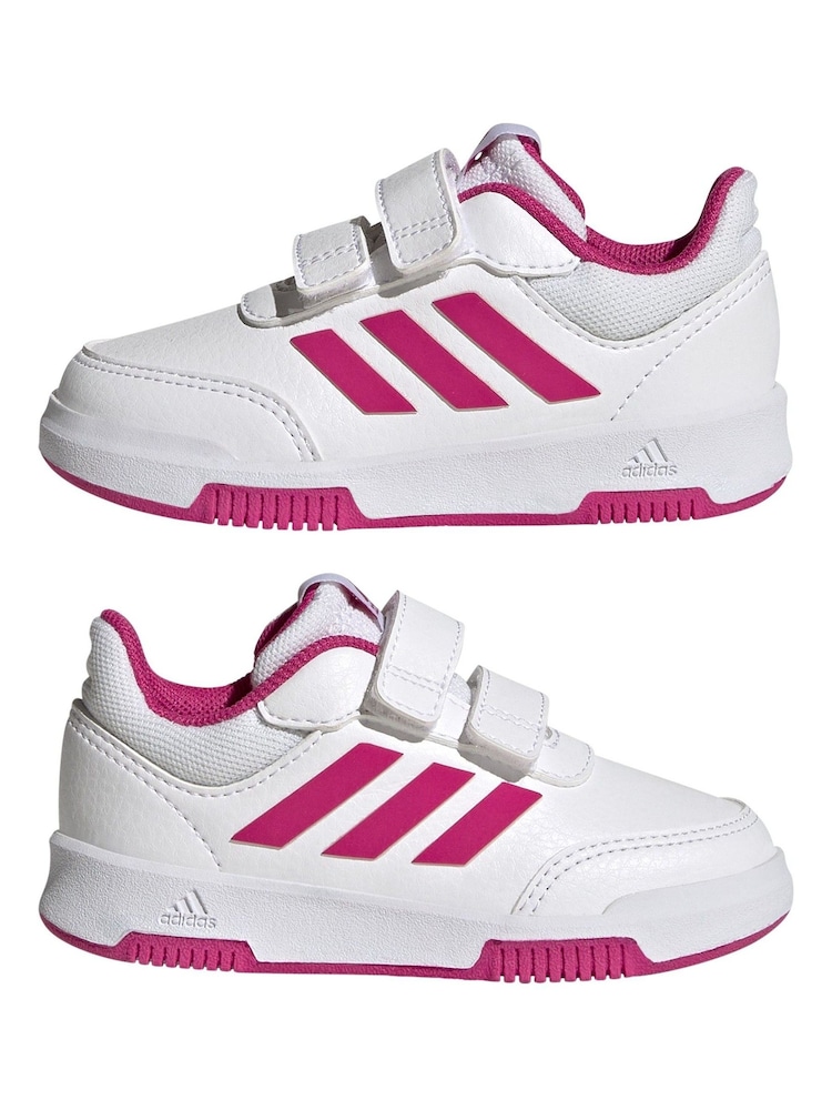 adidas White/Pink White/Pink Tensaur Sport Hook and Loop Trainers - Image 5 of 9