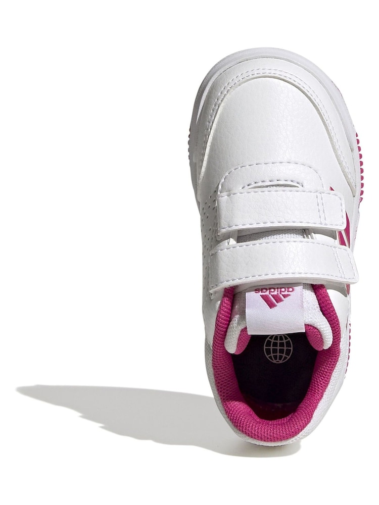 adidas White/Pink White/Pink Tensaur Sport Hook and Loop Trainers - Image 6 of 9