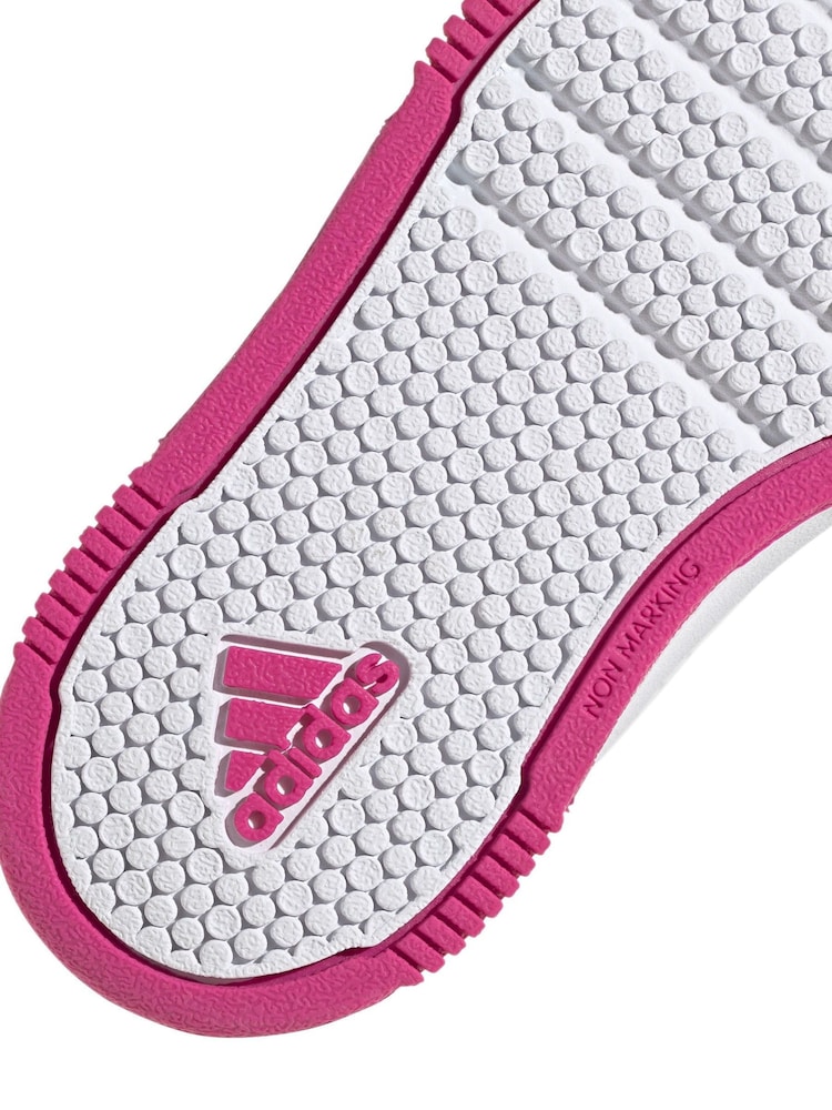 adidas White/Pink White/Pink Tensaur Sport Hook and Loop Trainers - Image 9 of 9