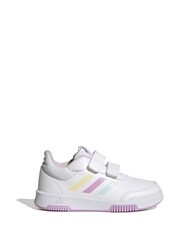 adidas White/Silver Tensaur Kids Sport Hook and Loop Trainers - Image 1 of 9