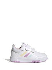 adidas White/Silver Tensaur Kids Sport Hook and Loop Trainers - Image 3 of 9