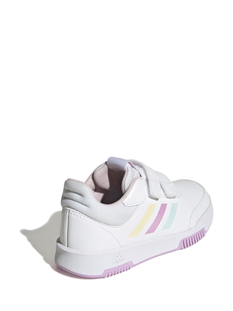 adidas White/Silver Tensaur Kids Sport Hook and Loop Trainers - Image 5 of 9
